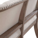 Americana Farmhouse Uph Shelter Dining Bench in Dusty Taupe & Black