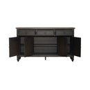 Liberty Furniture Americana Farmhouse Hall Buffet in Dusty Taupe & Black