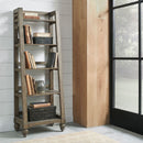 Liberty Furniture Americana Farmhouse Leaning Pier Bookcase in Dusty Taupe