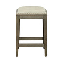 Liberty Furniture Americana Farmhouse Upholstered Console Stool in Dusty Taupe