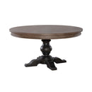 Liberty Furniture Americana Farmhouse Single Pedestal Table in Dusty Taupe & Black