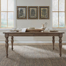 Americana Farmhouse Rectangular Leg Table in Dusty Taupe & Black