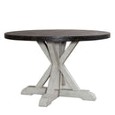 Liberty Furniture Willowrun Round Single Pedestal Table in Rustic White
