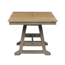Liberty Furniture Lindsey Farm Trestle Dining Table in Gray and Sandstone