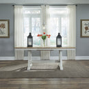 Liberty Furniture Lindsey Farm Trestle Dining Table in Weathered White & Sandstone