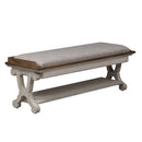 Farmhouse Reimagined Bed Bench in Antique White