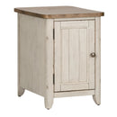Farmhouse Reimagined Door Chair Side Table w/ Charging in Antique White