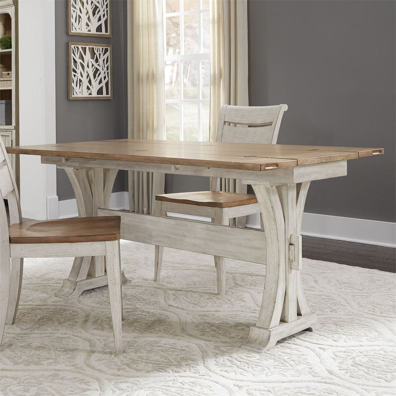 Liberty Farmhouse Reimagined Flip Lid Sofa Table in Antique White