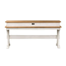 Liberty Farmhouse Reimagined Console Bar Table in Antique White