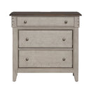 Ivy Hollow 3 Drawer Bedside Chest w/ Charging Station in Weathered Linen image