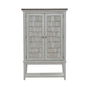 River Place Bar Cabinet in Riverstone White & Tobacco EST SHIP TIME APPX 4 WEEKS image