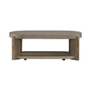 Affinity Oval Cocktail Table in Dusty Taupe with Concrete Top