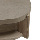 Affinity Oval Cocktail Table in Dusty Taupe with Concrete Top