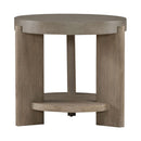 Affinity Round End Table in Dusty Taupe with Concrete Top