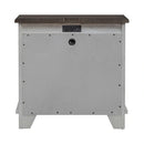 River Place 3 Drawer Nightstand with Charging Station in Riverstone White and Tobacco image