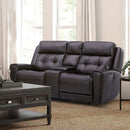 Liberty Furniture Carrington Loveseat w/Console P3 & ZG in Dark Brown