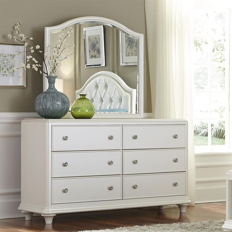Liberty Furniture Stardust Mirror in Iridescent White