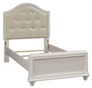 Liberty Furniture Stardust Twin Panel Bed in Iridescent White