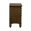 Americana Farmhouse 6 Drawer Bedside Chest in Dusty Taupe and Black image