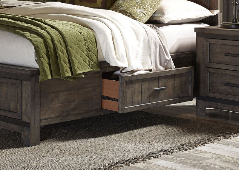 Liberty Thornwood Hills Queen Two Sided Storage Bed in Rock Beaten Gray 759-BR-Q2S