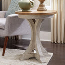 Farmhouse Reimagined Round Chair Side Table in Antique White image