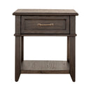 Mill Creek Drawer End Table in Peppercorn