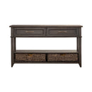 Liberty Furniture Mill Creek 2 Drawer Sofa Table in Peppercorn