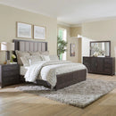Modern Edge King California Uph Bed, Dresser & Mirror, Night Stand image