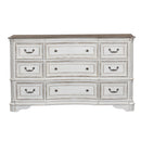 Magnolia Manor Leg 9 Drawer Dresser in Antique White image