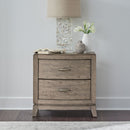 Liberty Furniture Avalon Nightstand with Charging Station in Burnished Beige