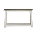 Liberty Furniture Laurel Bluff Sofa Table in Antique White with Dusty Gray Top