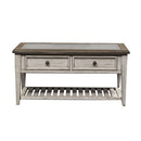 Heartland Rect Ceiling Tile Cocktail Table in Antique White