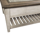 Heartland Rect Ceiling Tile Cocktail Table in Antique White