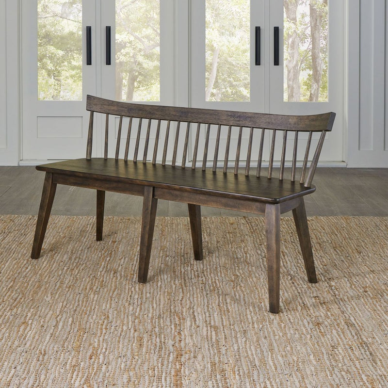 Liberty Furniture Midland Falls Spindle Back Bench in Rustic Brown image