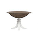 Magnolia Manor Drop Leaf Table in Antique White Base w/ Weathered Bark Tops image