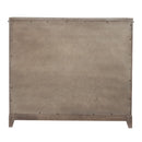 Belmar 9 Drawer Bureau Dresser in Washed Taupe and Silver Champagne