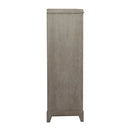 Belmar 5 Drawer Chest in Washed Taupe and Silver Champagne