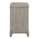 Belmar 3 Drawer Nightstand in Washed Taupe and Silver Champagne