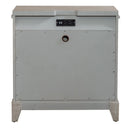 Belmar 3 Drawer Nightstand in Washed Taupe and Silver Champagne