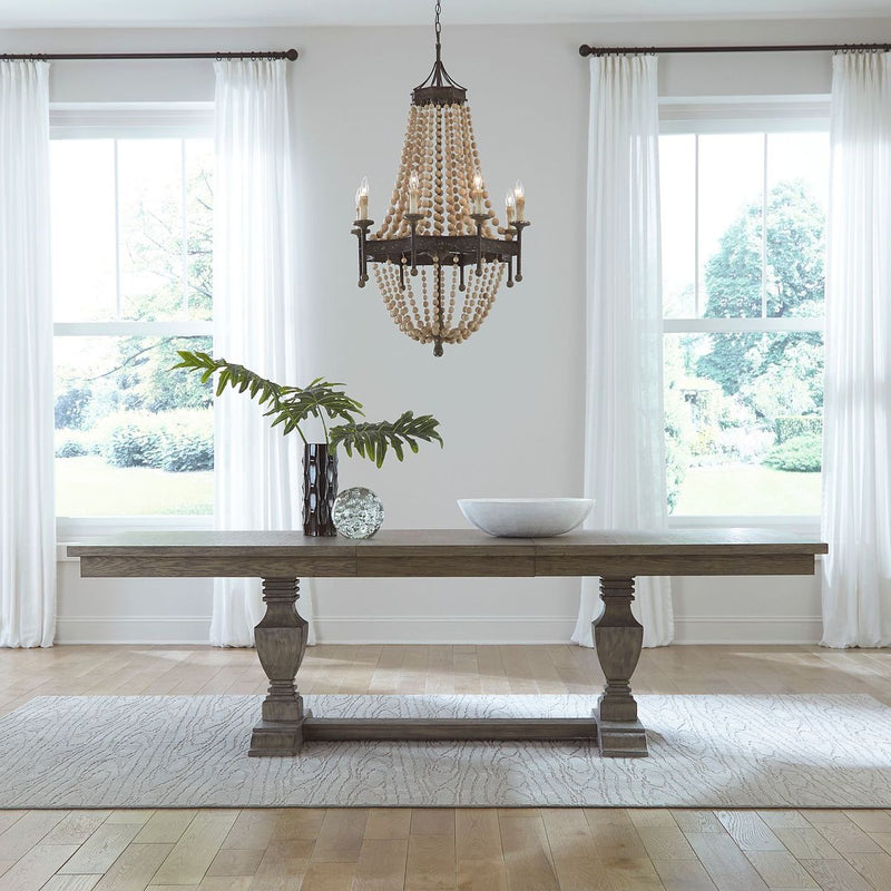 Liberty Furniture Westfield Trestle Table in Havana Brown