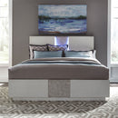 Liberty Furniture Mirage King Travertine Panel Bed in Wirebrushed White