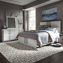 Liberty Furniture Mirage Cal King Travertine Panel Bed in Wirebrushed White
