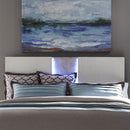 Liberty Furniture Mirage Cal King Travertine Panel Bed in Wirebrushed White