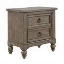Americana Farmhouse 2 Drawer Nightstand in Dusty Taupe and Black image