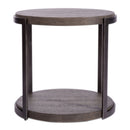 Modern View Round End Table in Gray image