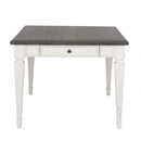 Allyson Park Rectangular Leg Table in White with Charcoal image