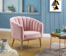 Colla Blush Pink Velvet & Gold Accent Chair