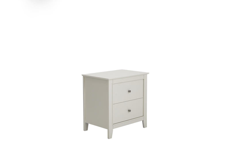 Selena Contemporary White Two Drawer Nightstand