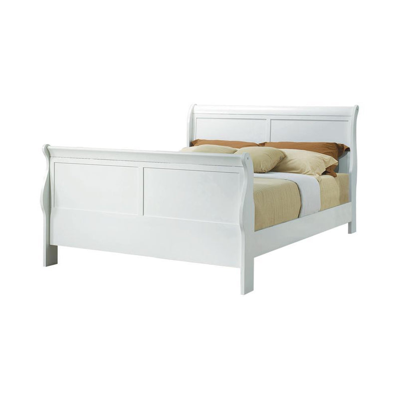 Louis Philippe Full Sleigh Panel Bed White