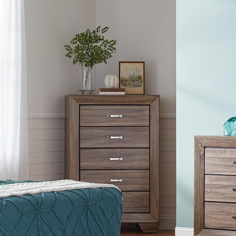 Kauffman 5-drawer Chest Washed Taupe